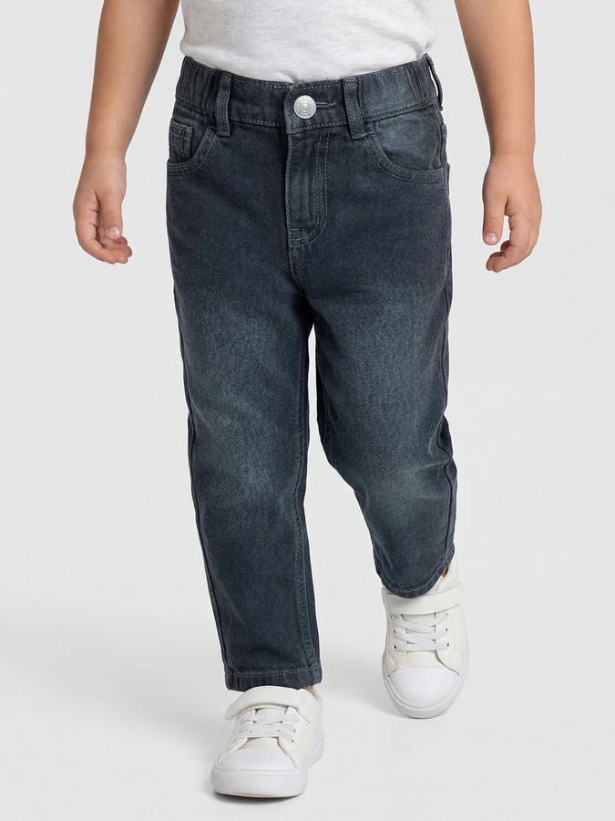 R&B Blue Solid Boys Mid-Rise Regular Fit Jeans